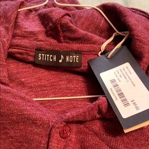 Stitch Note Burgundy Henley Top